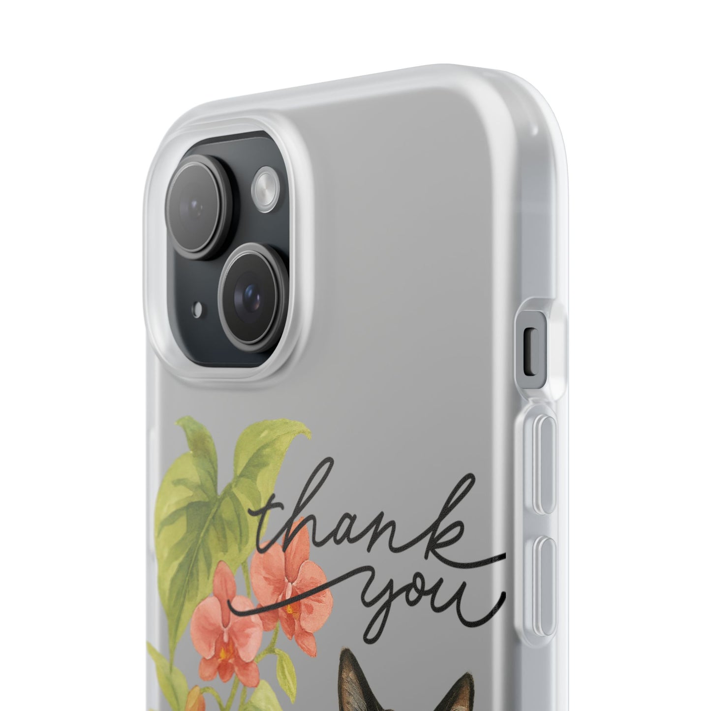 62A Cute Cat Thank You Phone Case – Flexible Matte TPU Slim Cover for iPhone & Android Gift