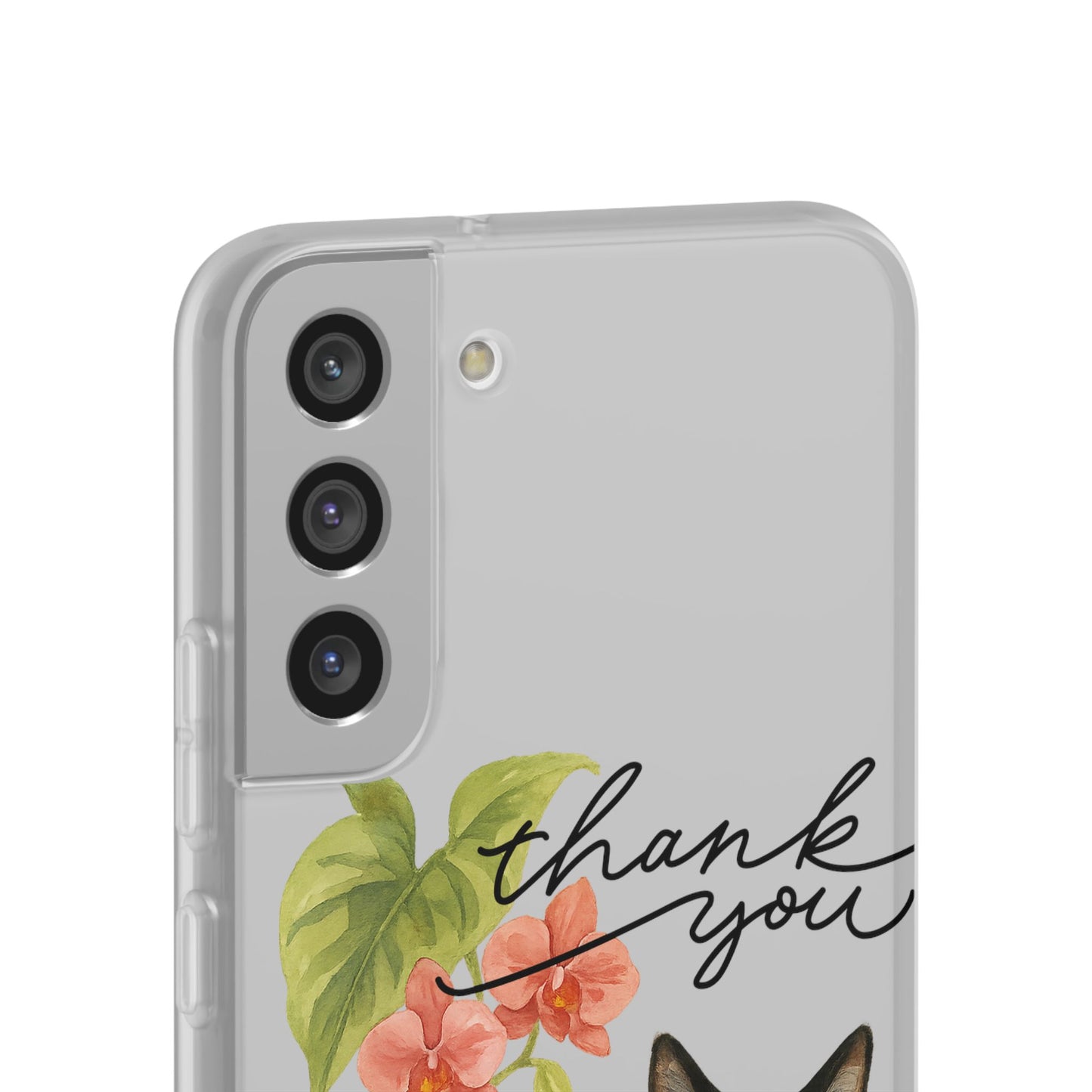 62A Cute Cat Thank You Phone Case – Flexible Matte TPU Slim Cover for iPhone & Android Gift