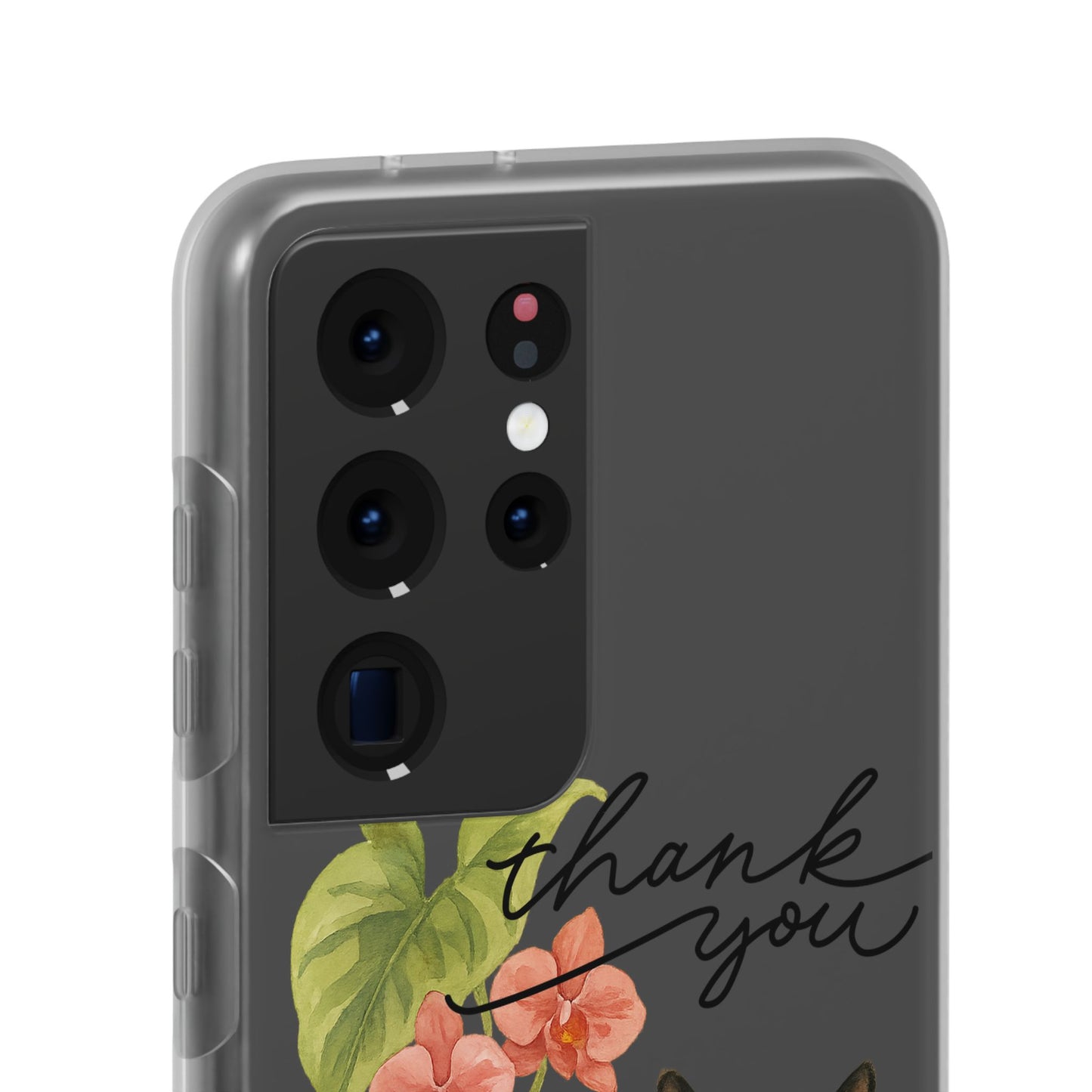 62A Cute Cat Thank You Phone Case – Flexible Matte TPU Slim Cover for iPhone & Android Gift