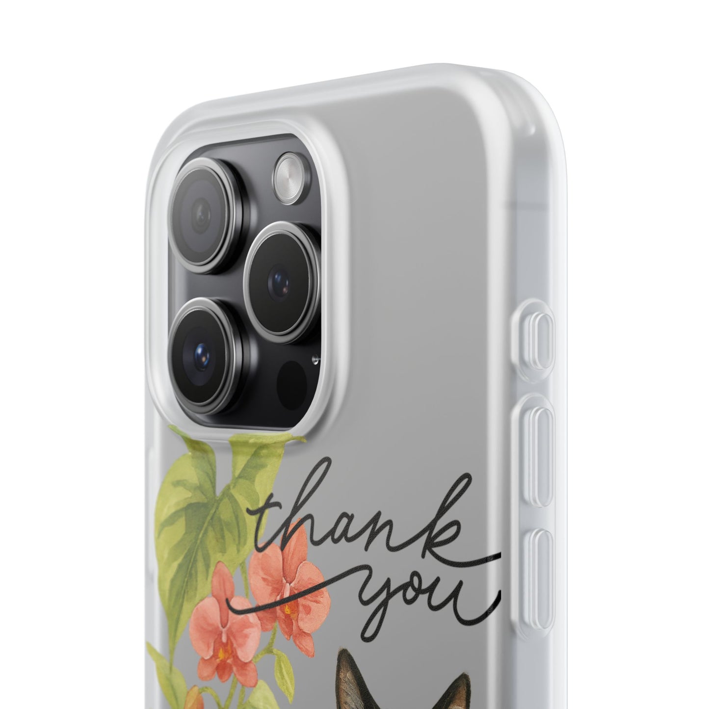 62A Cute Cat Thank You Phone Case – Flexible Matte TPU Slim Cover for iPhone & Android Gift