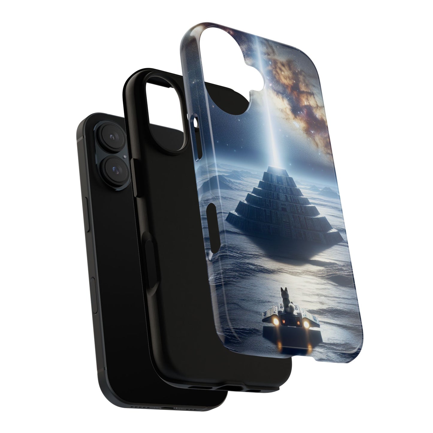 61C Akita Space Adventure Phone Case – Dual-Layer Protective Cover for iPhone & Android