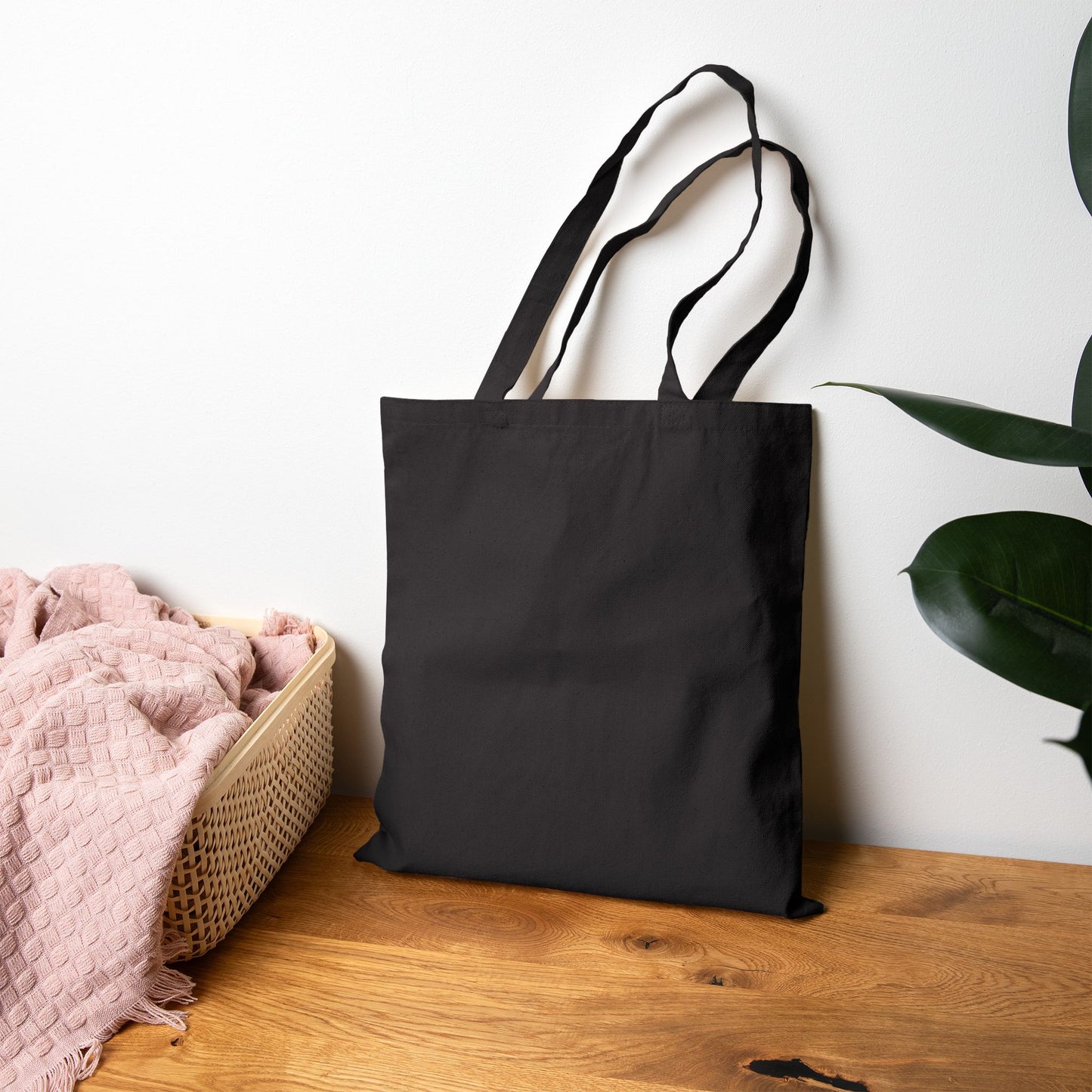 72B3 Lazy Cat Summer Tote Bag – Lotus Leaf Illustration on Heavy Cotton Canvas