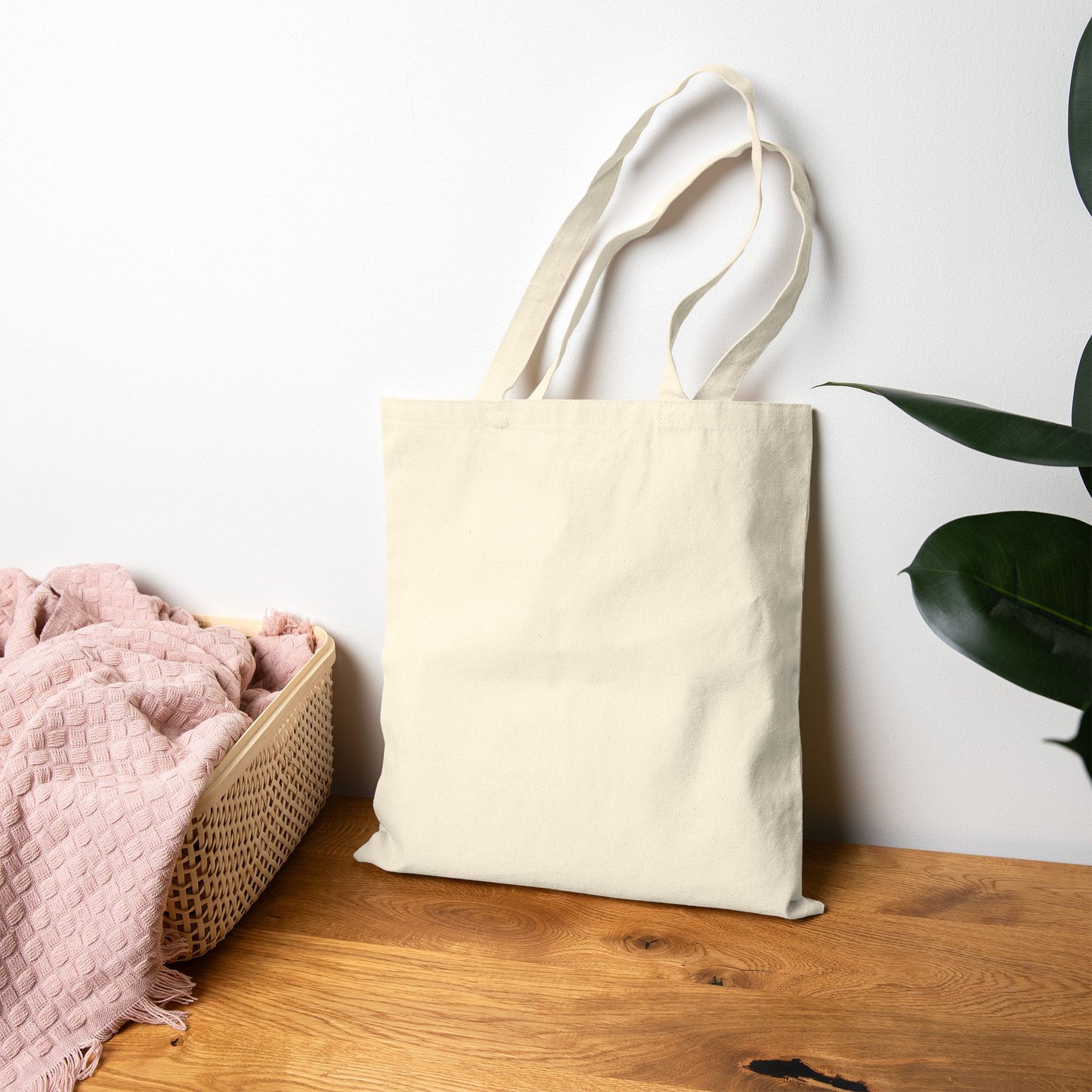 72B3 Lazy Cat Summer Tote Bag – Lotus Leaf Illustration on Heavy Cotton Canvas
