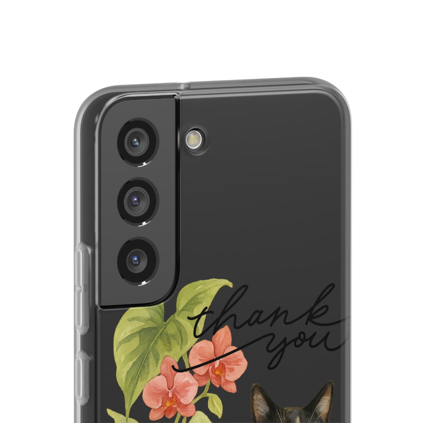 62A Cute Cat Thank You Phone Case – Flexible Matte TPU Slim Cover for iPhone & Android Gift