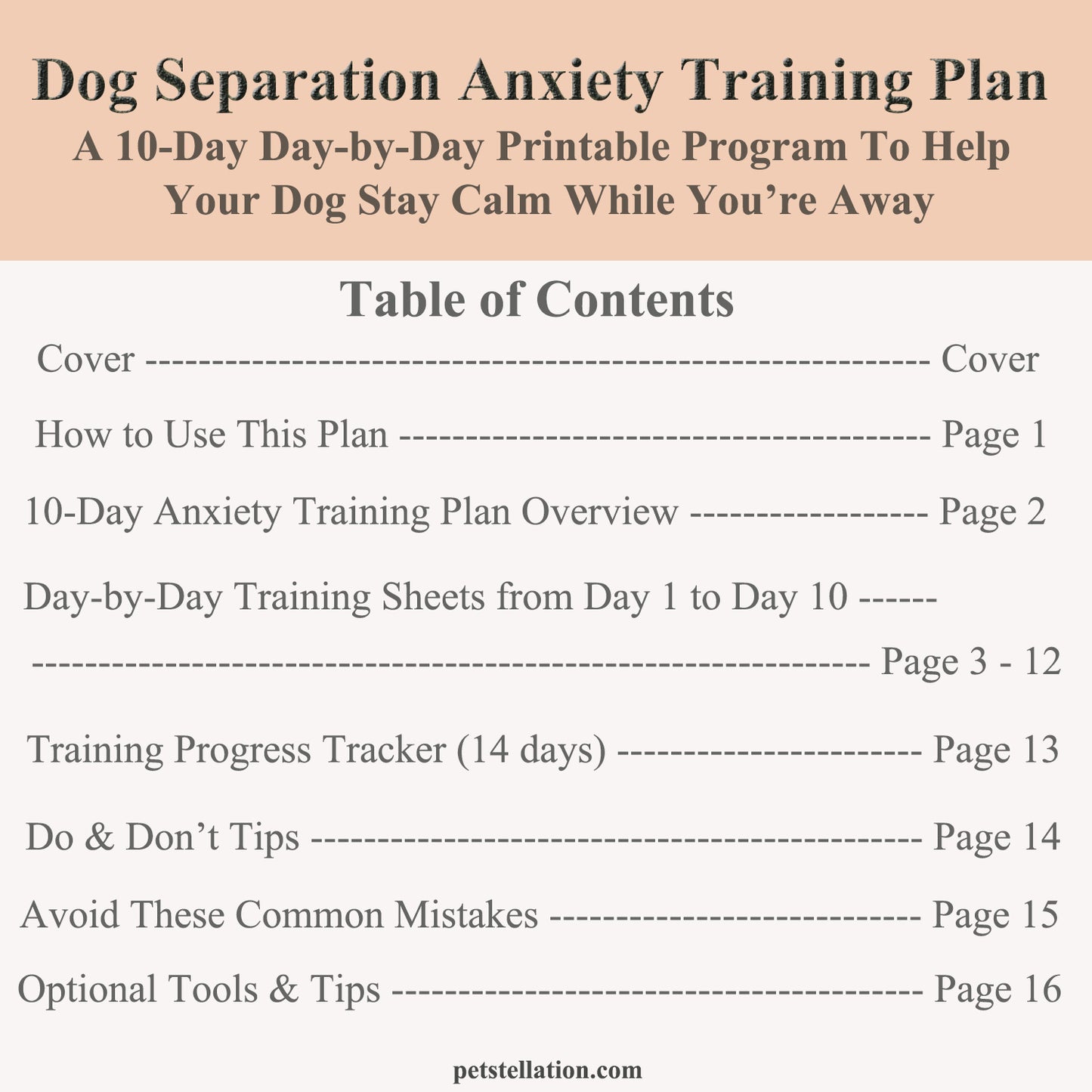 01F6 Dog Separation Anxiety Training Plan (Printable PDF) – 10-Day Step-by-Step Behavior Tracker