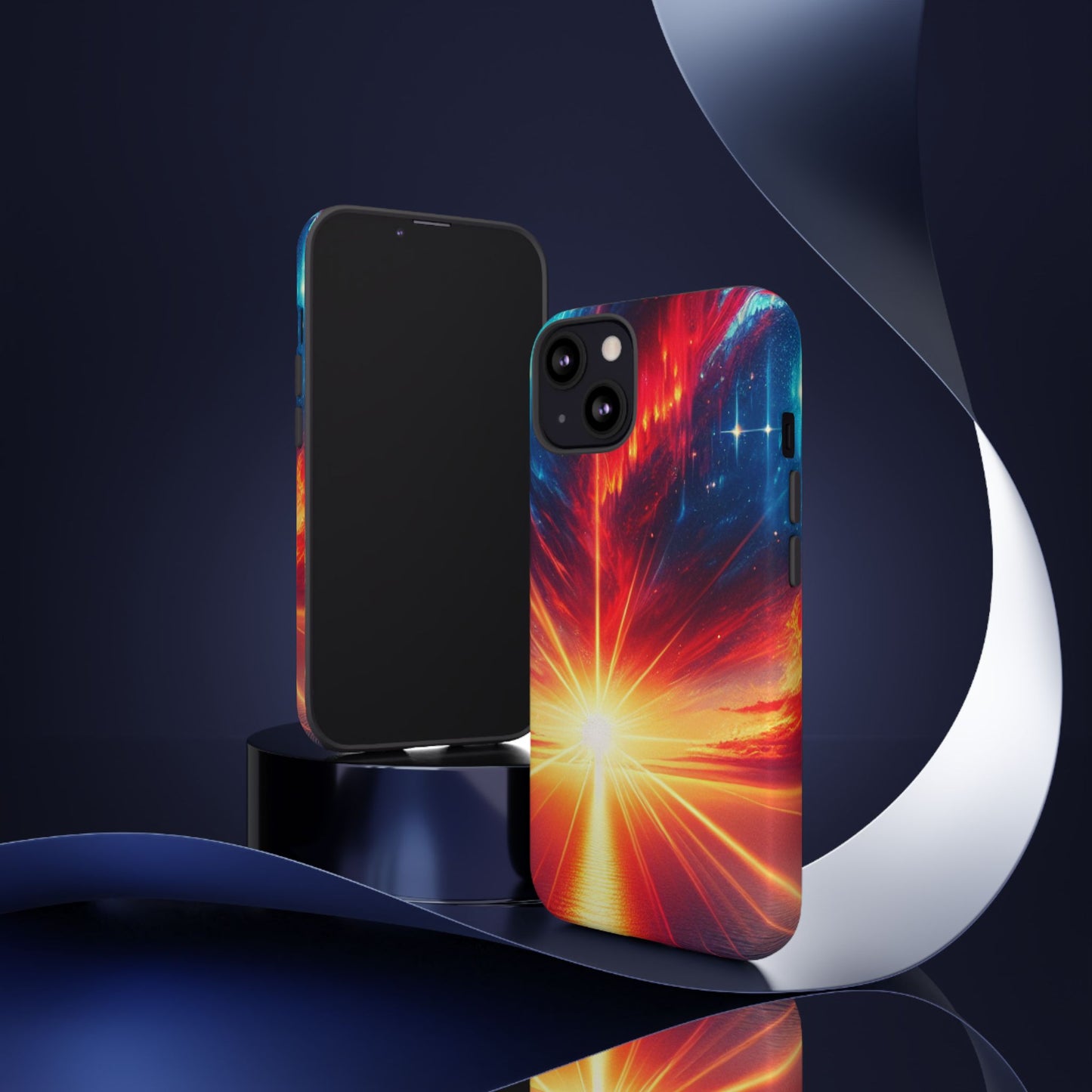 63B2 Sunrise Landscape Art Phone Case – Glossy or Matte Dual-Layer Cover for iPhone & Android