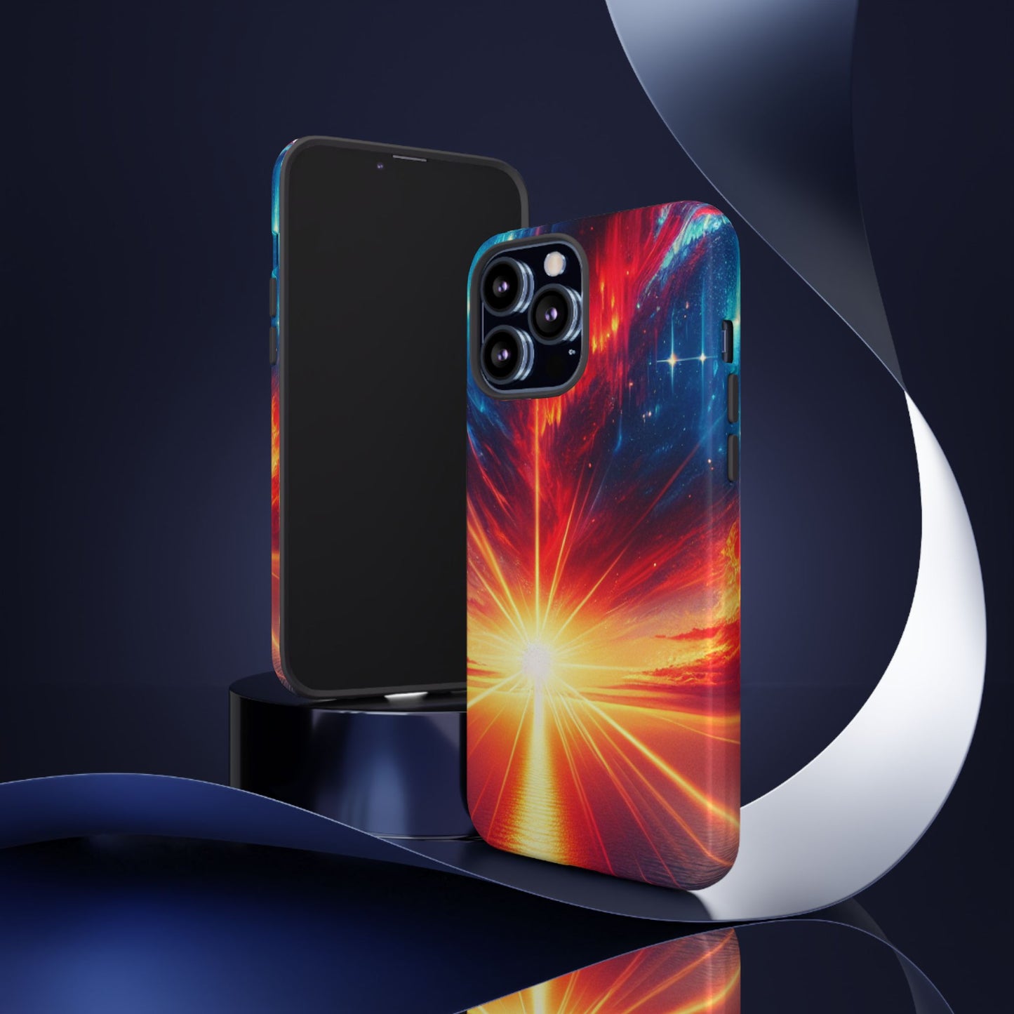 63B2 Sunrise Landscape Art Phone Case – Glossy or Matte Dual-Layer Cover for iPhone & Android