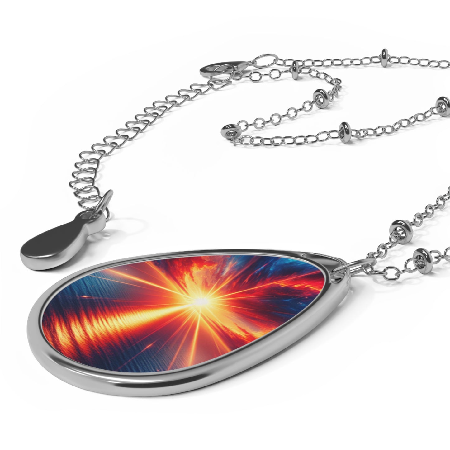 53B2 Radiant Sunrise Oval Pendant Necklace – Inspirational Nature Jewelry Gift