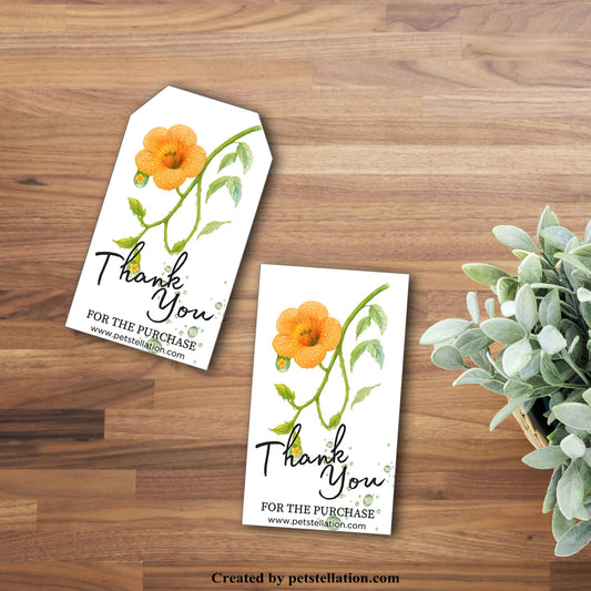 43A1-5 Elegant Trumpet Flower Watercolor Gift Tags for Every Special Occasion